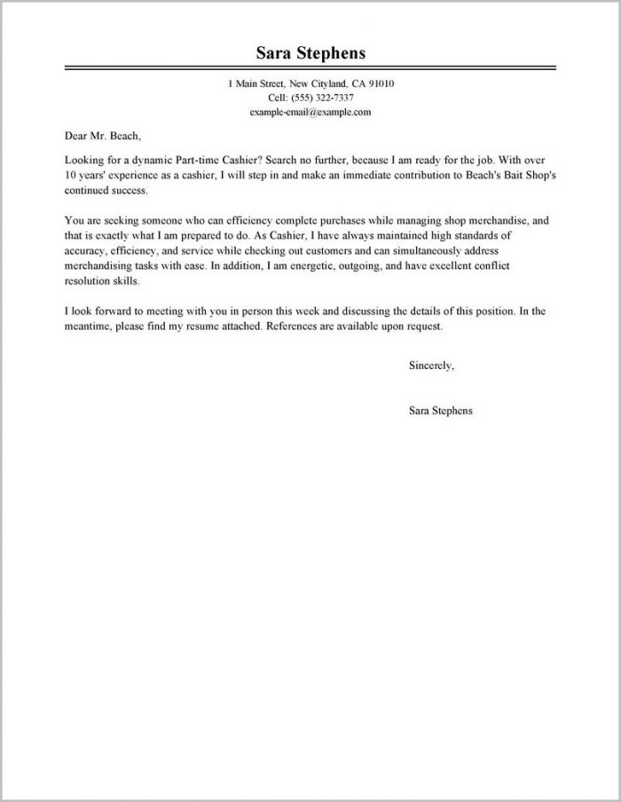 Free Sample Cover Letter For Cashier Free Sample Cover Letter For Cashier