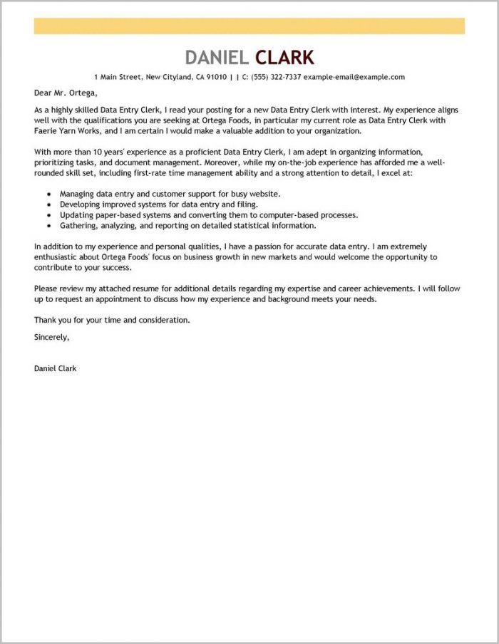 Free Sample Cover Letter For Clerical Position Free Sample Cover Letter For Clerical Position