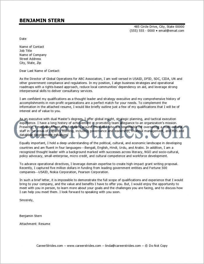Free Sample Cover Letter For Executive Director Free Sample Cover Letter For Executive Director