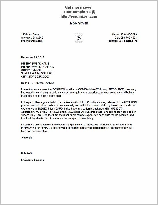 Free Sample Of Cover Letter Free Sample Of Cover Letter