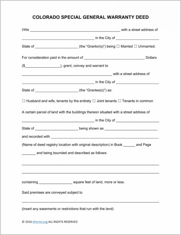 Free Warranty Deed Form Pdf Free Warranty Deed Form Pdf