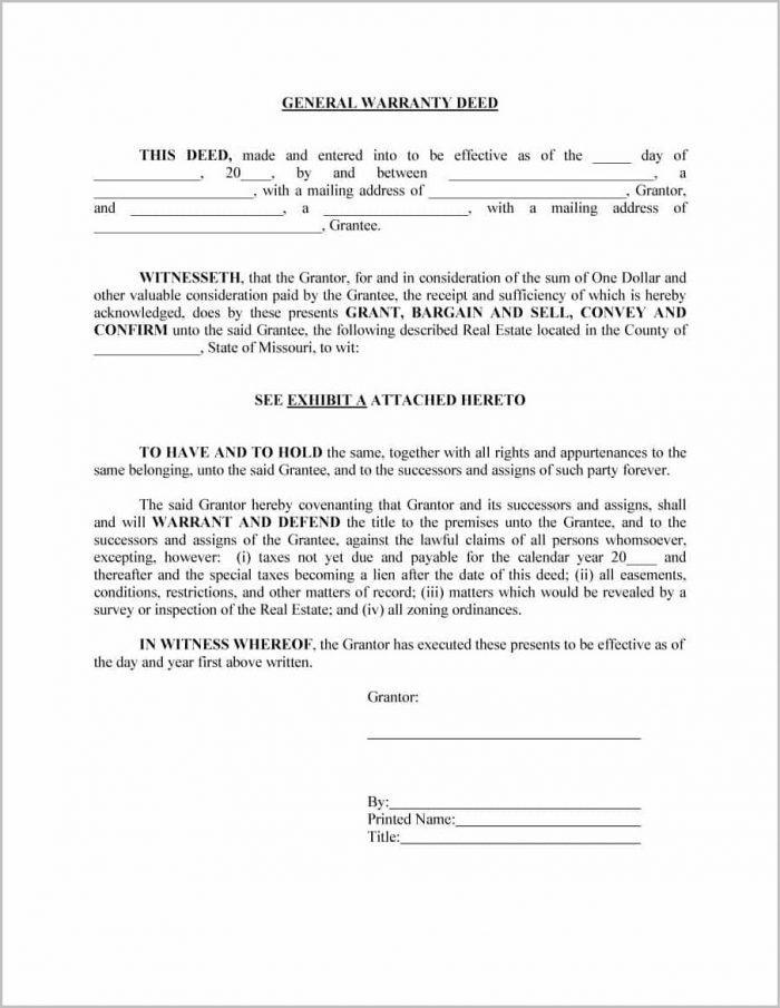 General Warranty Deed Template Ohio General Warranty Deed Template Ohio