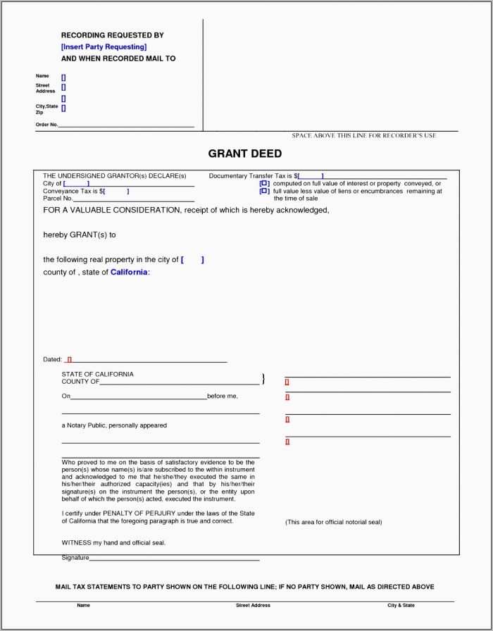 Grant Deed Form California Grant Deed Form California