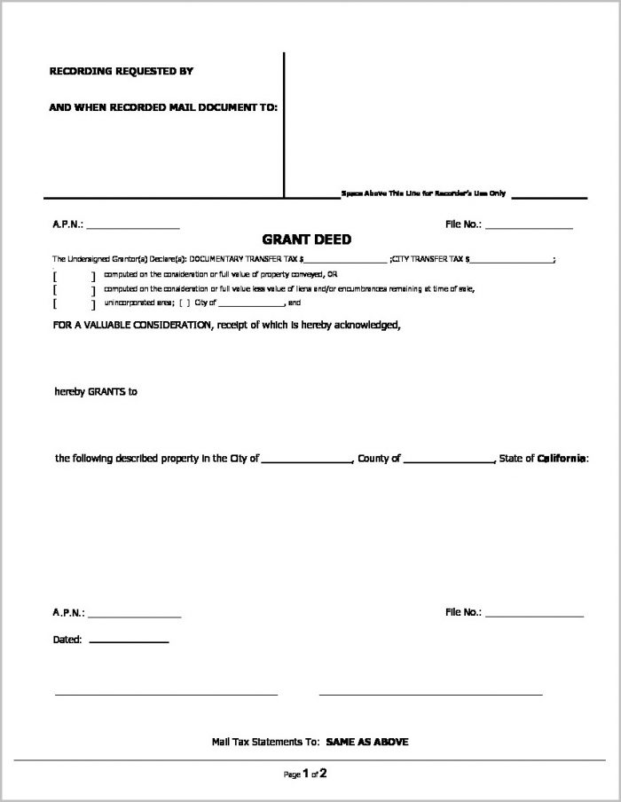 Grant Deed Form Riverside County California Grant Deed Form Riverside County California