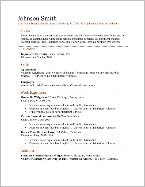 Great Resume Templates For Microsoft Word Great Resume Templates For Microsoft Word