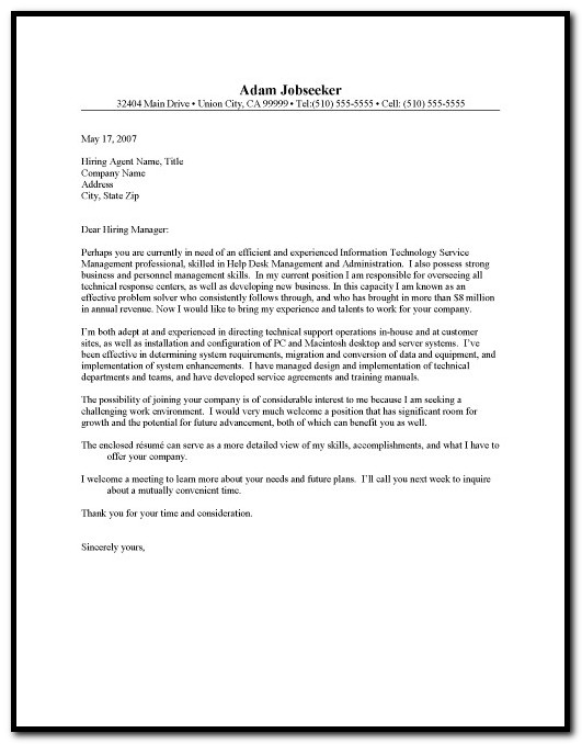 Help Desk Cover Letter Samples Help Desk Cover Letter Samples