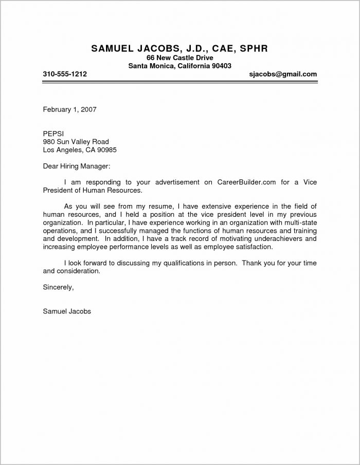 Human Resources Cover Letter Sample Free Human Resources Cover Letter Sample Free