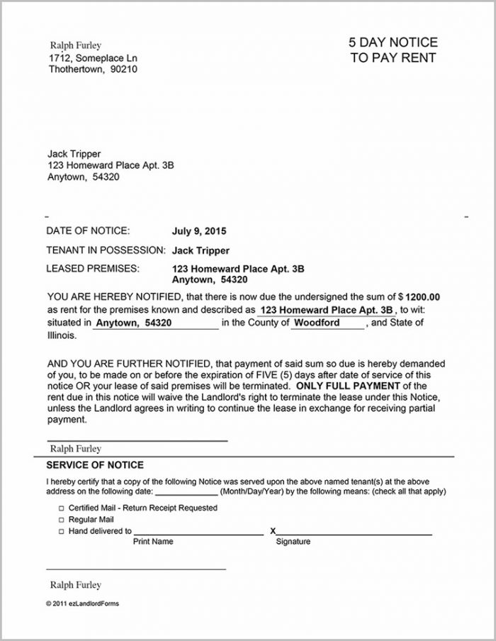 Illinois Notice Of Eviction Form Illinois Notice Of Eviction Form