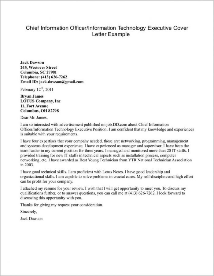 Information Technology Cover Letters For Resumes Examples Information Technology Cover Letters For Resumes Examples