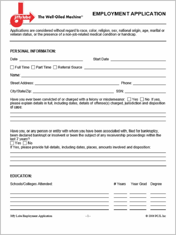 Jiffy Lube Job Application Jiffy Lube Job Application