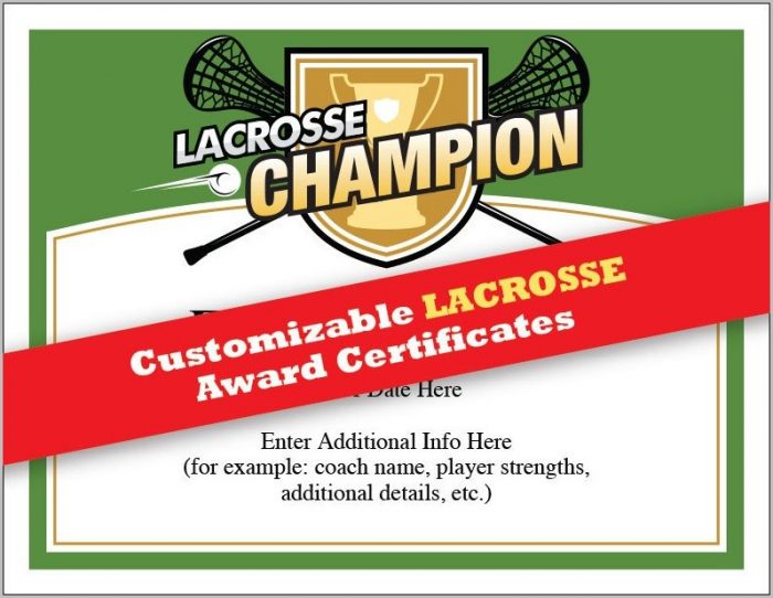 Lacrosse Award Certificate Template Lacrosse Award Certificate Template