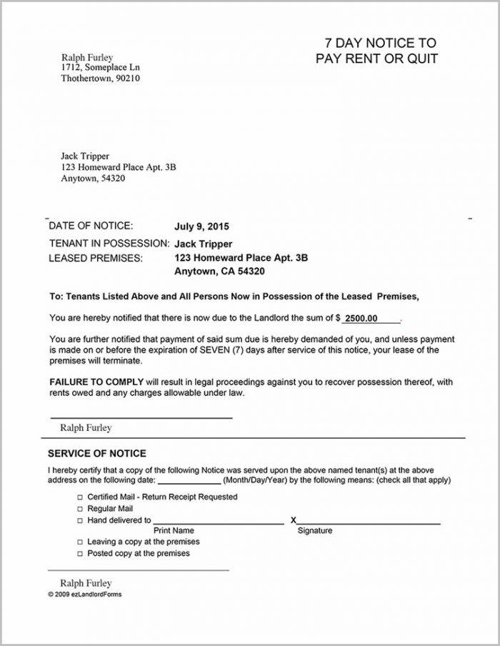 Legal Notice Of Eviction Form Legal Notice Of Eviction Form