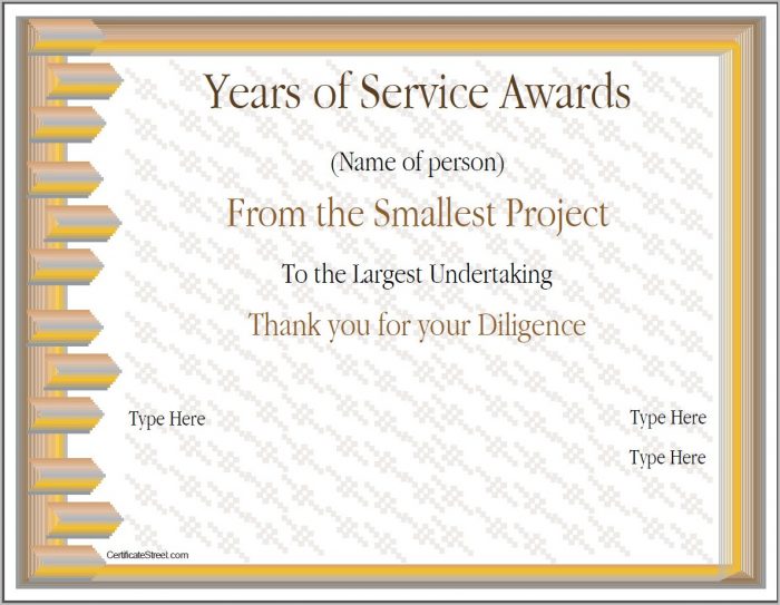 Long Service Award Certificate Template Long Service Award Certificate Template