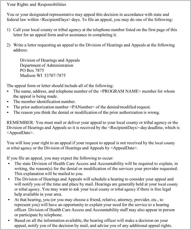 Medicaid Appeal Form Wisconsin Medicaid Appeal Form Wisconsin