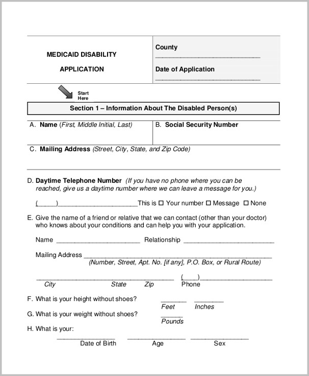 Medicaid Application Form La Medicaid Application Form La