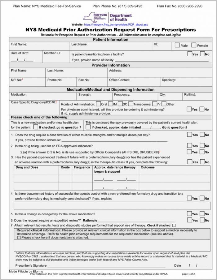 Medicaid Application Form New York Medicaid Application Form New York