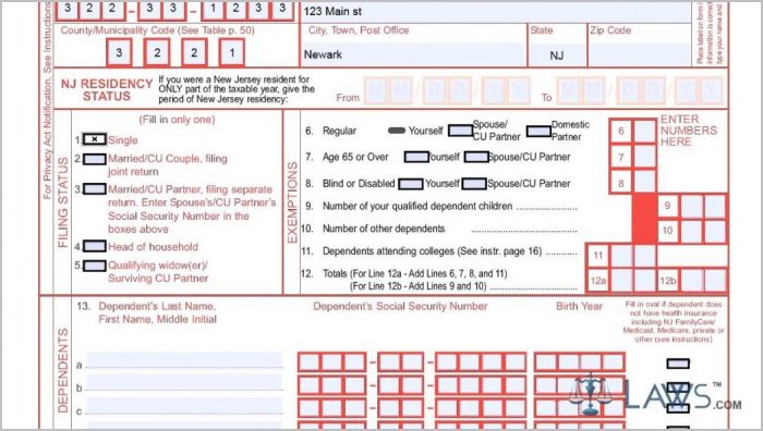 New Jersey 1040ez Tax Form New Jersey 1040ez Tax Form