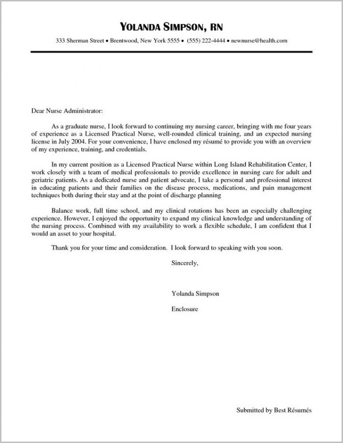New Nurse Cover Letter For Resume New Nurse Cover Letter For Resume