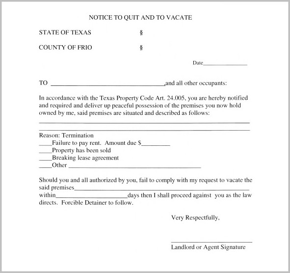 Notice Of Eviction Form In Texas Notice Of Eviction Form In Texas