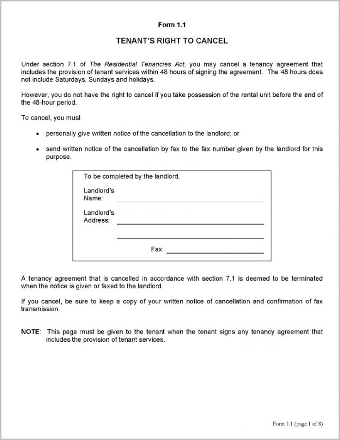 Notice Of Eviction Form Manitoba Notice Of Eviction Form Manitoba