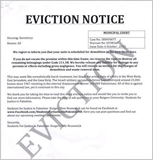 Notice Of Eviction From Apartment Notice Of Eviction From Apartment