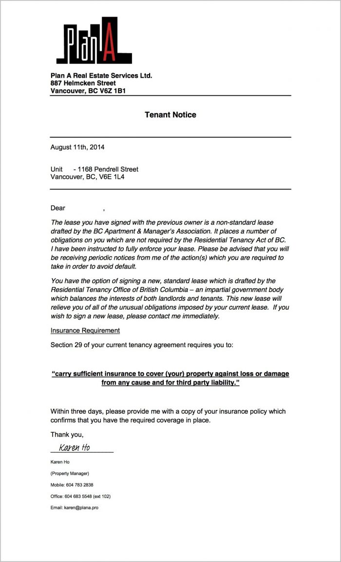Notice To Vacate Form To Landlord Notice To Vacate Form To Landlord