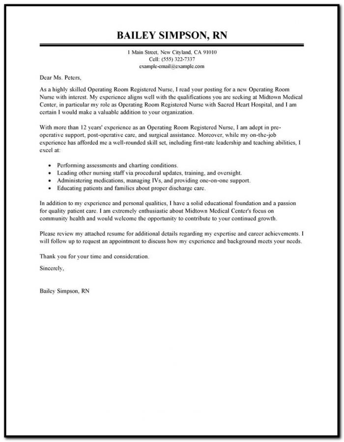 Operating Room Nursing Email Cover Letter Free Template Operating Room Nursing Email Cover Letter Free Template