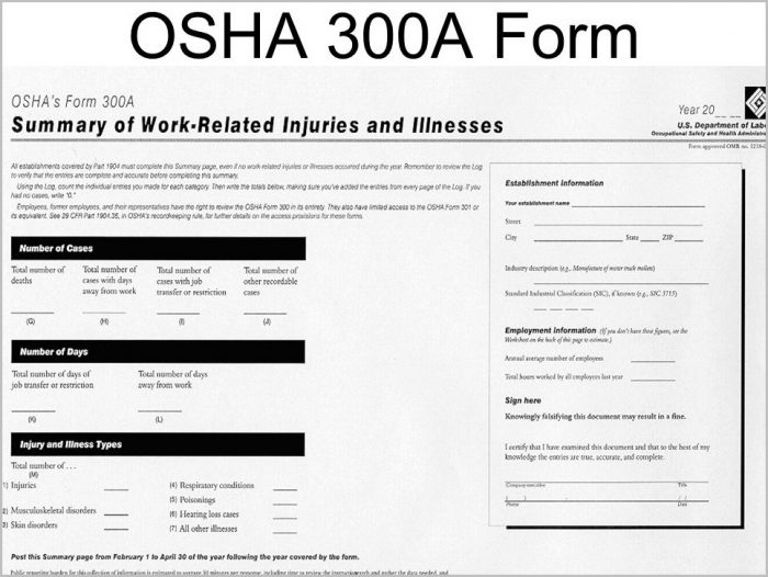 Osha Form 300a Annual Average Number Of Employees Osha Form 300a Annual Average Number Of Employees