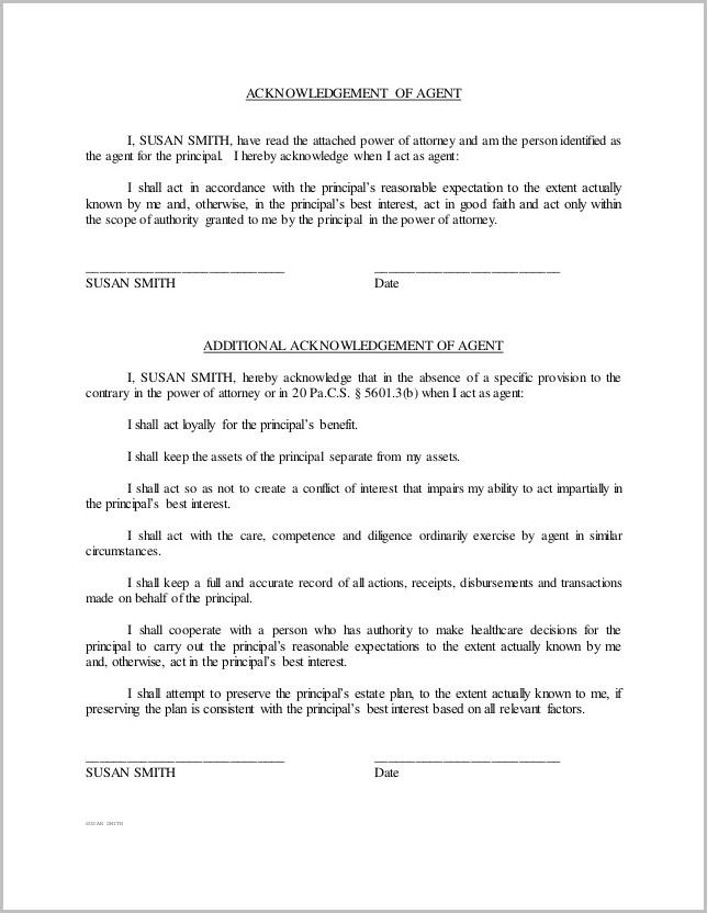 Pa Act 95 Power Of Attorney Form Pa Act 95 Power Of Attorney Form