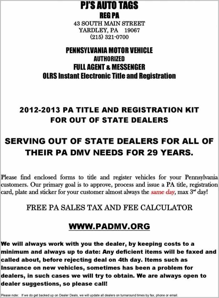 Power Of Attorney Form Car Title Pa Power Of Attorney Form Car Title Pa