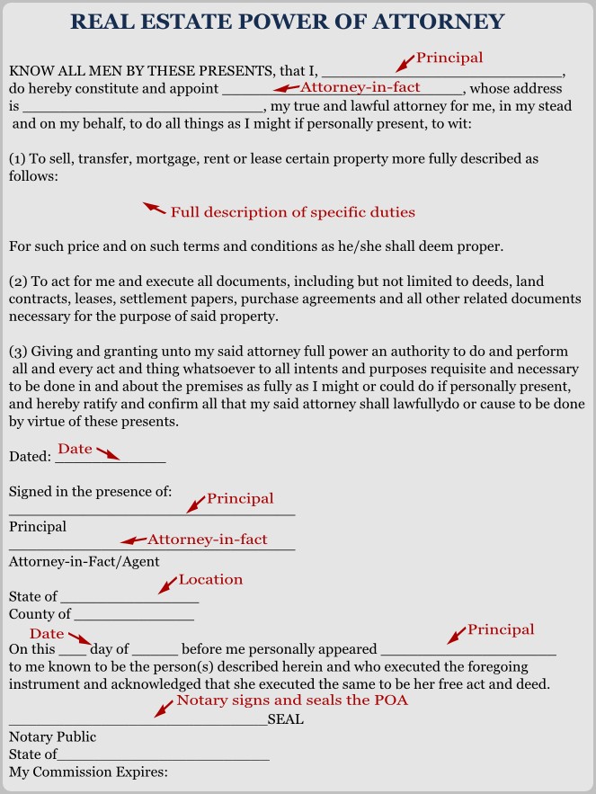 Power Of Attorney Form Pa Real Estate Power Of Attorney Form Pa Real Estate