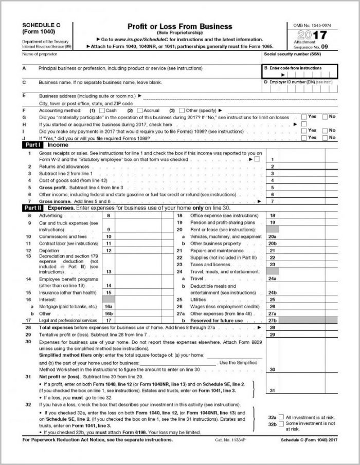 Profit And Loss Form 2017 Profit And Loss Form 2017
