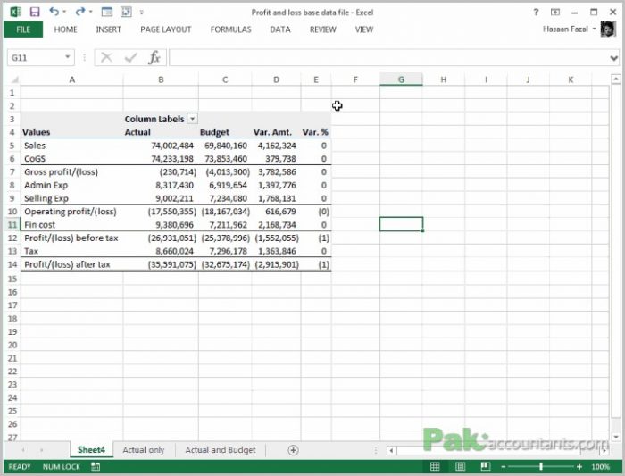Profit Loss Formula Excel Profit Loss Formula Excel