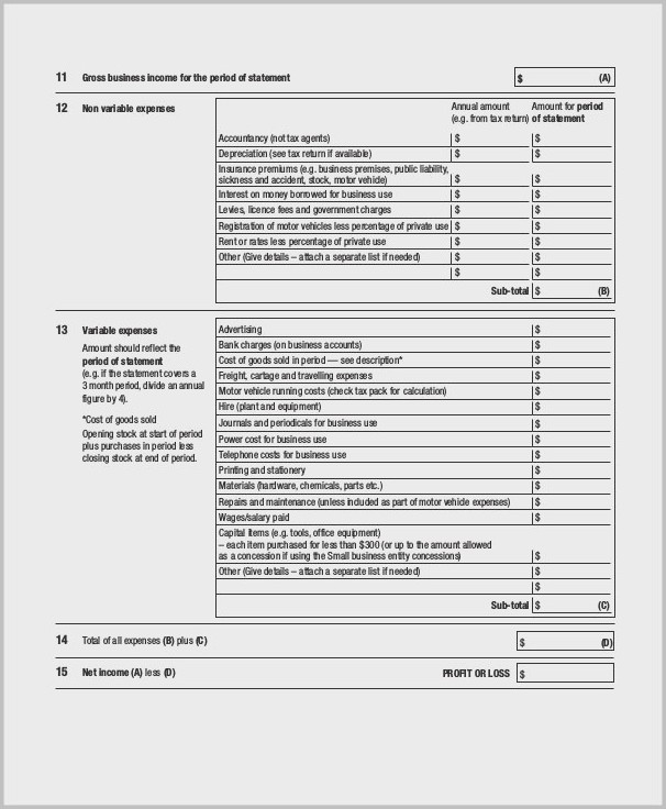 Profit Loss Statement Form Profit Loss Statement Form
