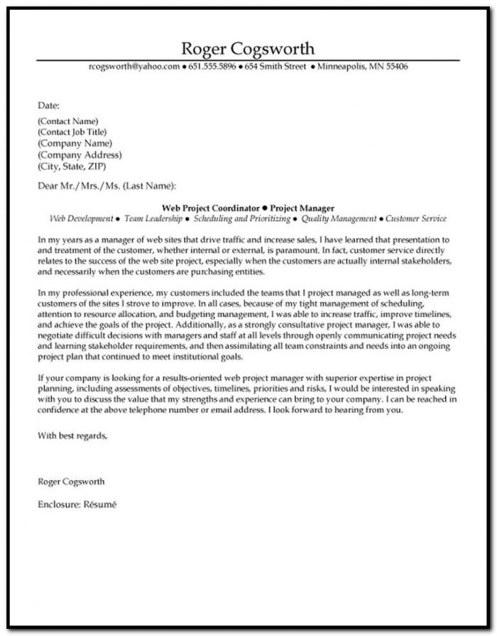 Project Planner Cover Letter Examples Project Planner Cover Letter Examples