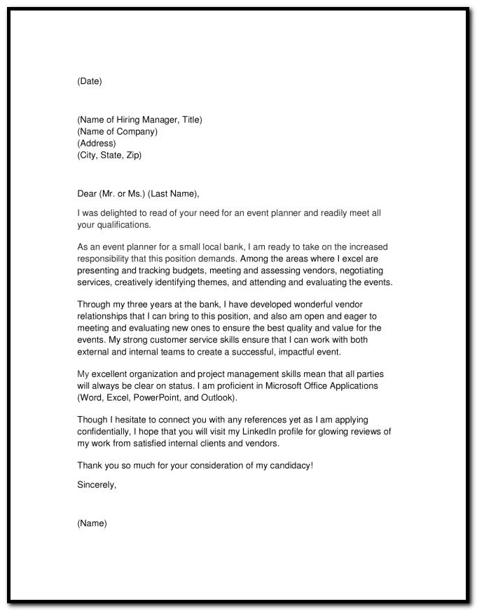 Project Planner Cover Letter Sample Project Planner Cover Letter Sample