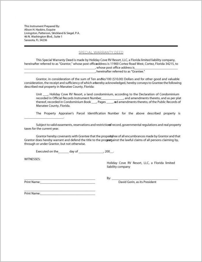 Property Warranty Deed Form Property Warranty Deed Form