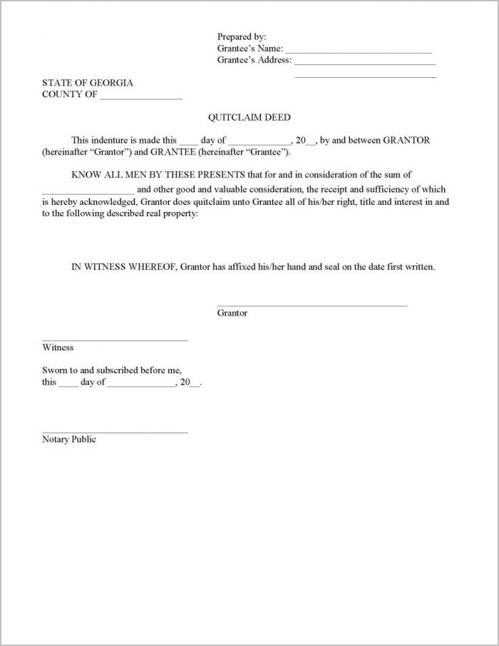 Quit Claim Deed Georgia Dekalb County Quit Claim Deed Georgia Dekalb County