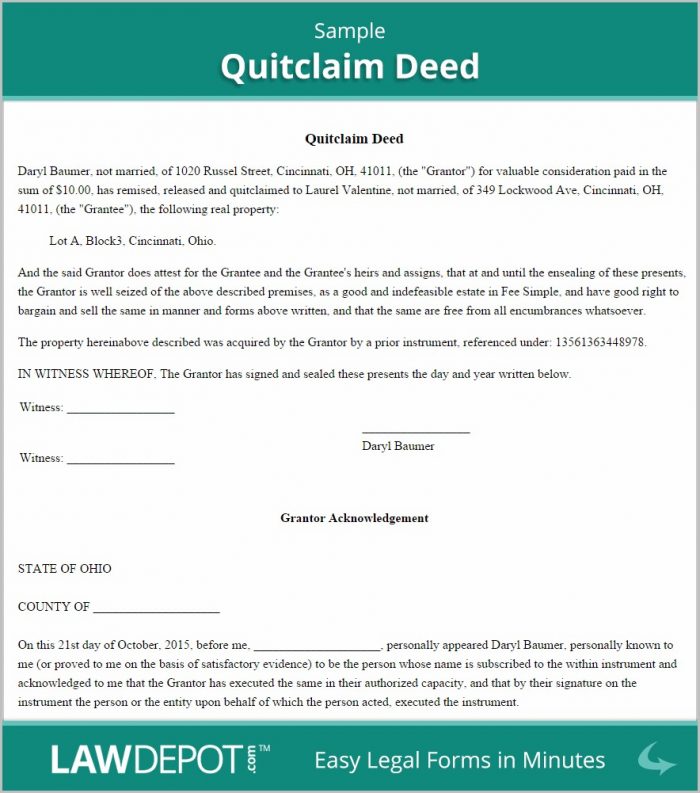 Quitclaim Warranty Deed Form Quitclaim Warranty Deed Form