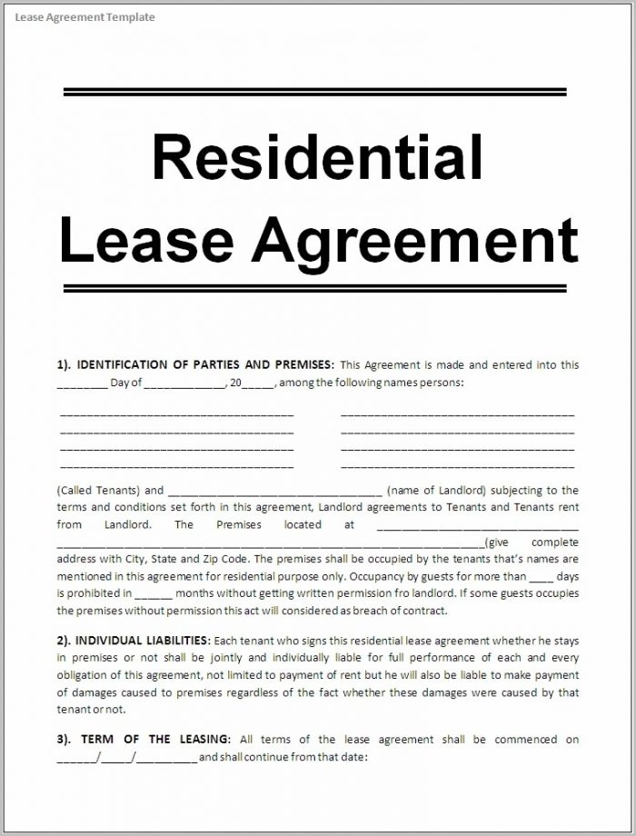 Rental Agreement Template Microsoft Word Rental Agreement Template Microsoft Word