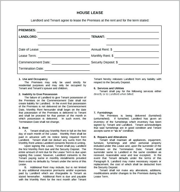 Residential Lease Agreement Template Word Residential Lease Agreement Template Word