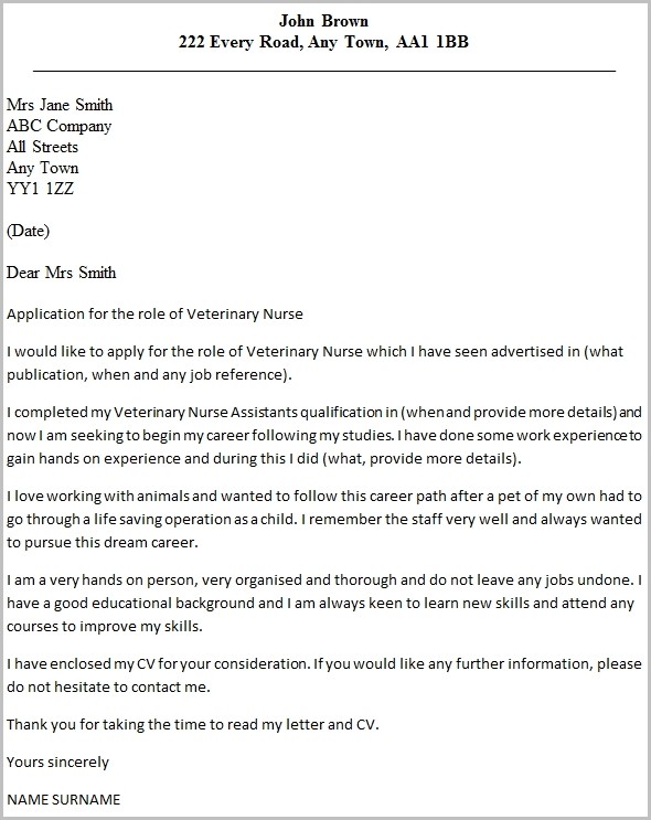 Veterinary Technician Cover Letters Vorte