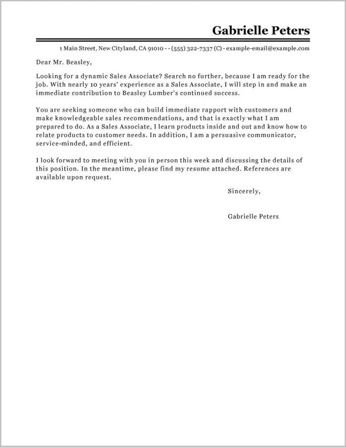 Resume Cover Letter Examples Sales Associate Resume Cover Letter Examples Sales Associate