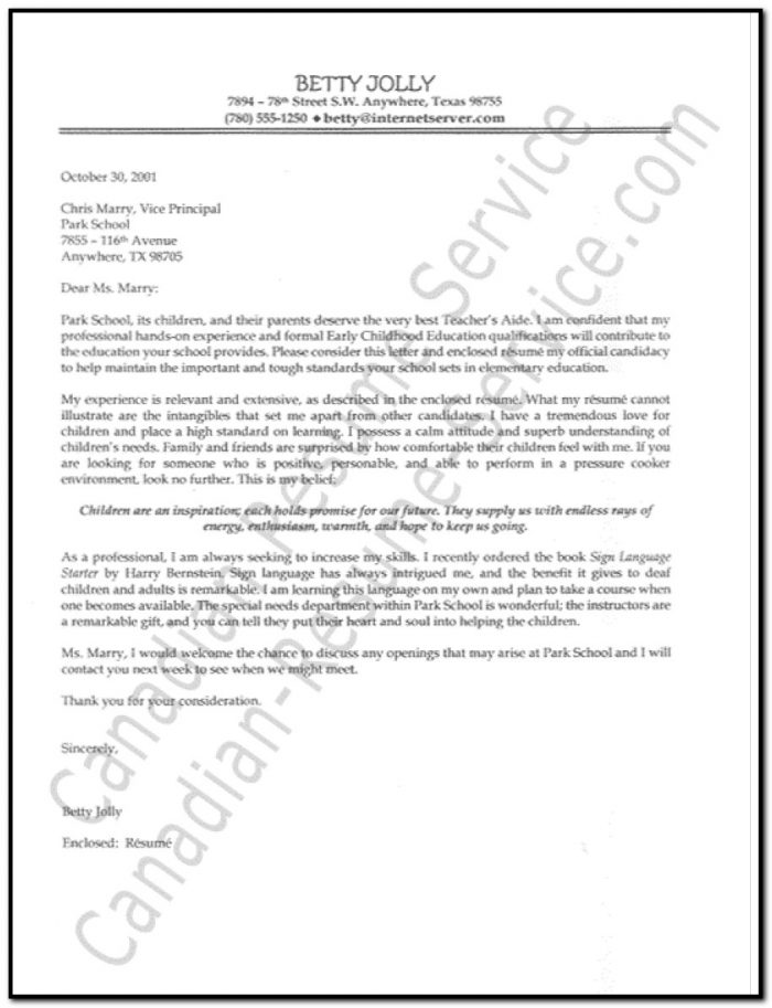 Resume Cover Letter For Teacher Aide Resume Cover Letter For Teacher Aide