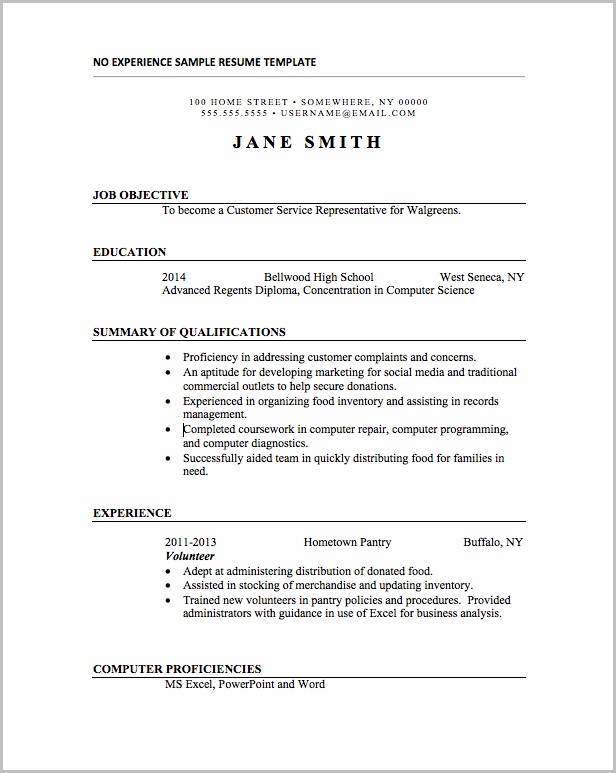 Resume Template Word No Experience Resume Template Word No Experience