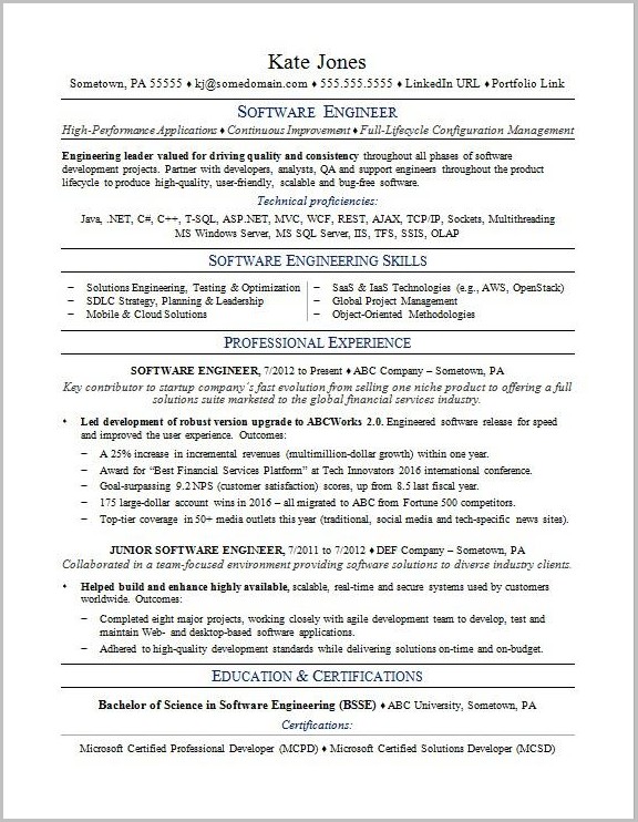 Resume Template Word Software Developer Resume Template Word Software Developer