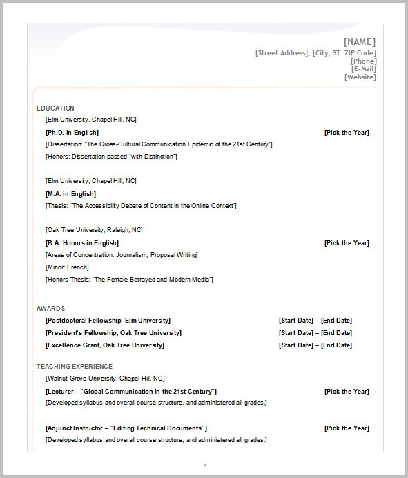 Resume Templates For Microsoft Word 2007 Resume Templates For Microsoft Word 2007