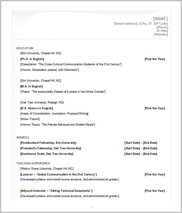 Resume Templates For Word 2007 Resume Templates For Word 2007