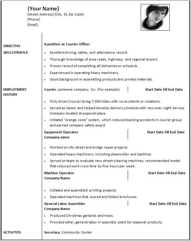 Resume Templates For Word 2010 Resume Templates For Word 2010
