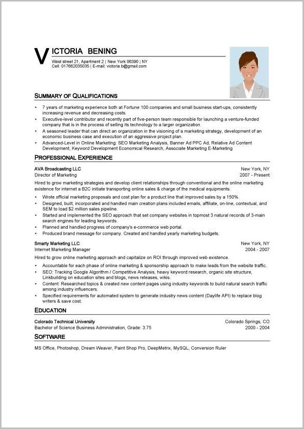 Resume Templates In Word Format Resume Templates In Word Format